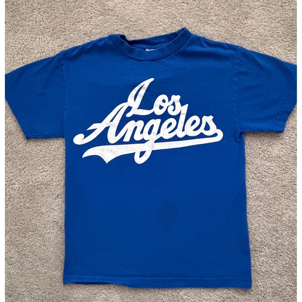 Vintage Los Angeles Graphic T-Shirt Royal Blue Heavyweight Cotton Mens Small